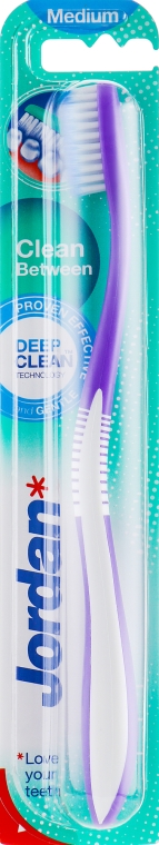 Зубная щетка для чувствительных зубов и десен, средней жесткости, фиолетовая - Jordan Clean Between 