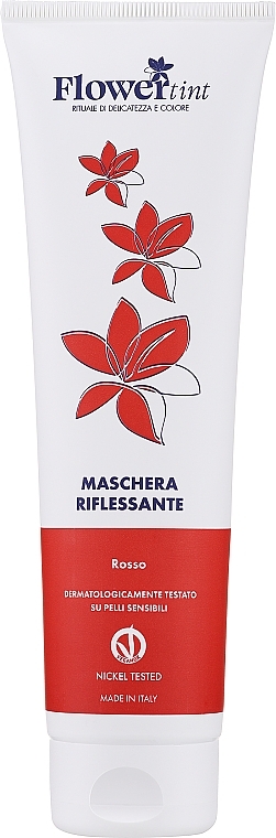 Маска для волос тонирующая, красный - FlowerTint Reflective Mask Rosso — фото N1