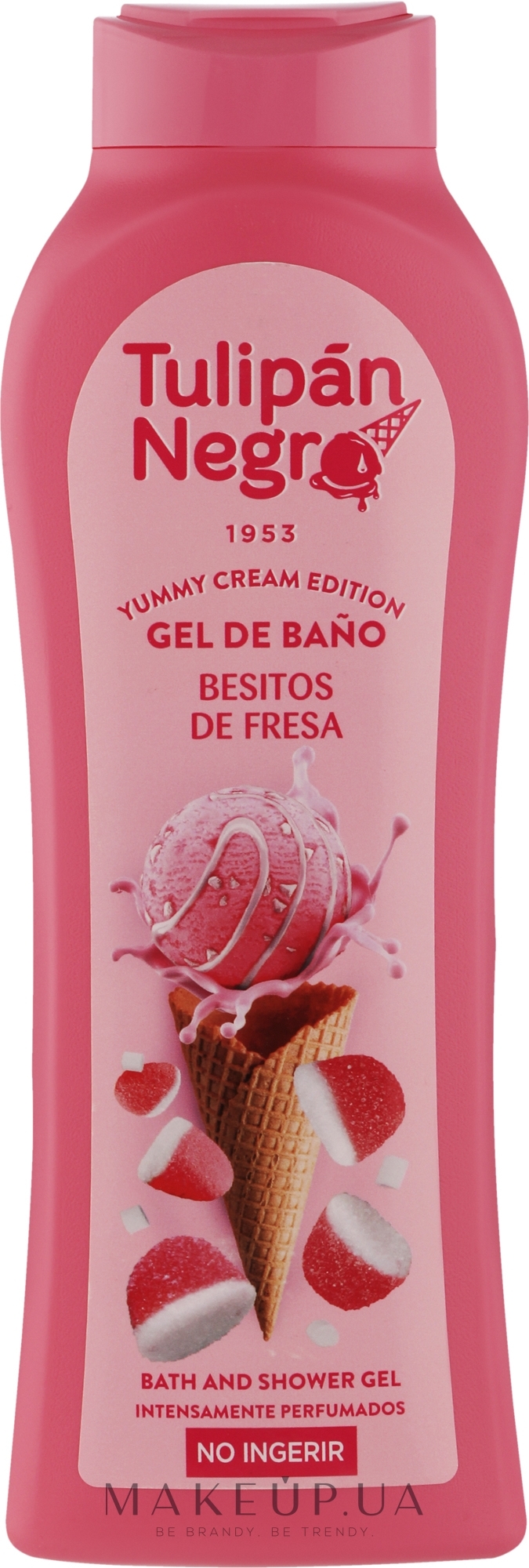 Гель для ванны и душа с ароматом сладкой клубники - Tulipan Negro Yummy Cream Edition Strawberry Kisses Bath And Shower Gel — фото 650ml