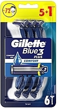 Духи, Парфюмерия, косметика Набор одноразовых станков для бритья, 5 + 1 шт. - Gillette Blue 3 Comfort