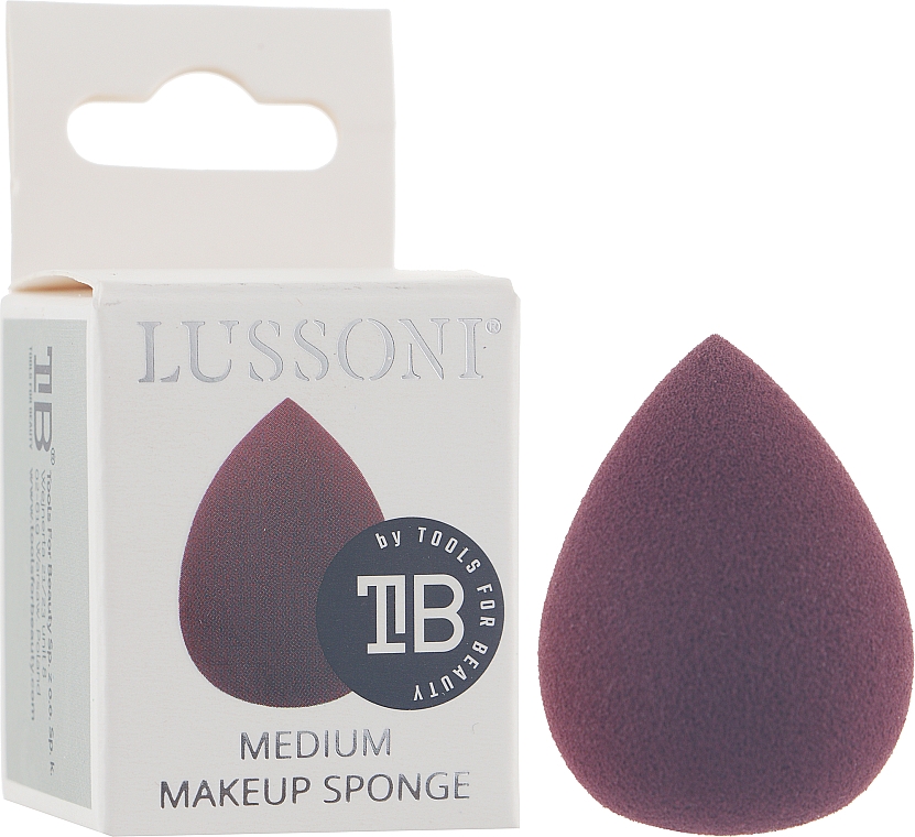 Спонж для макіяжу середній, бордовий - Lussoni Raindrop Medium Makeup Sponge — фото N2