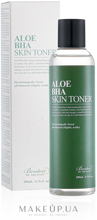 Тонер з алое та саліциловою кислотою для обличчя - Benton Aloe BHA Skin Toner — фото 200ml