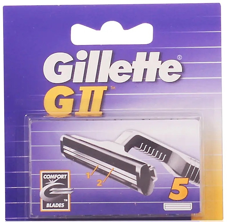 Сменные кассеты для бритья, 5 шт. - Gillette G II — фото N1