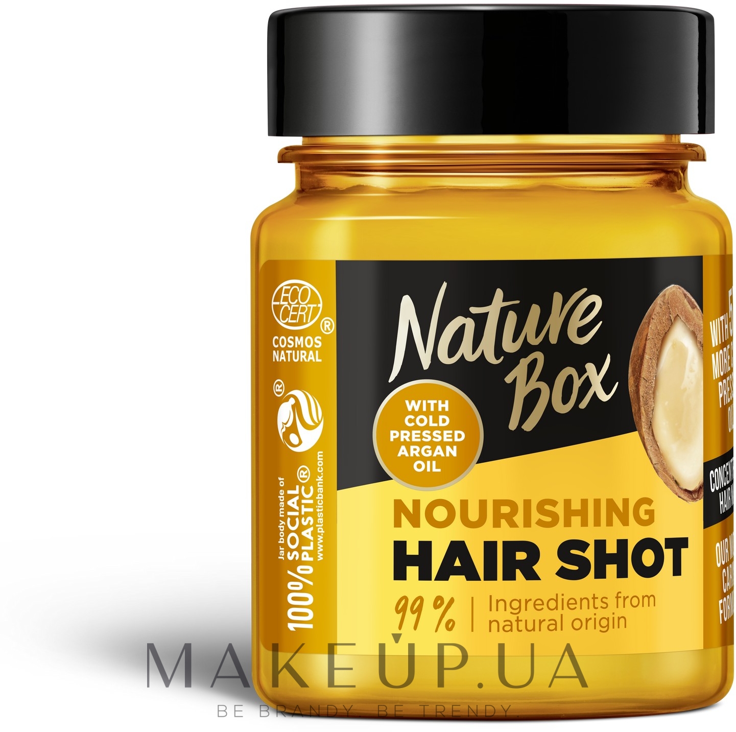 Живильна маска для волосся з аргановою олією - Nature Box Argan Oil Nourishing Hair Shot — фото 60ml