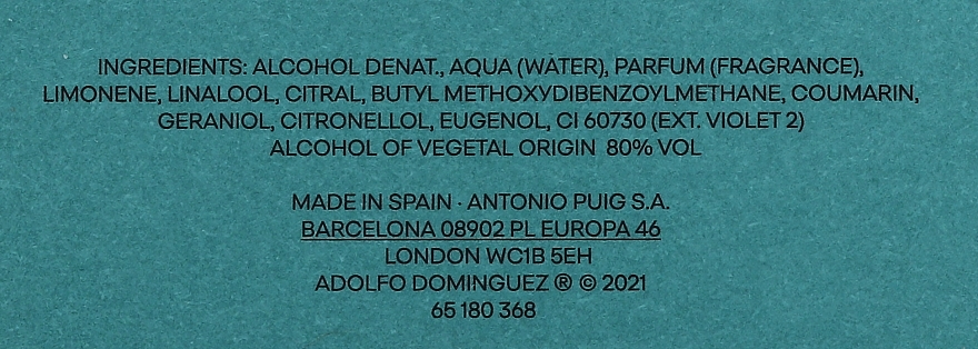 Adolfo Dominguez Agua Fresca Bergamota Ambar - Туалетная вода — фото N3