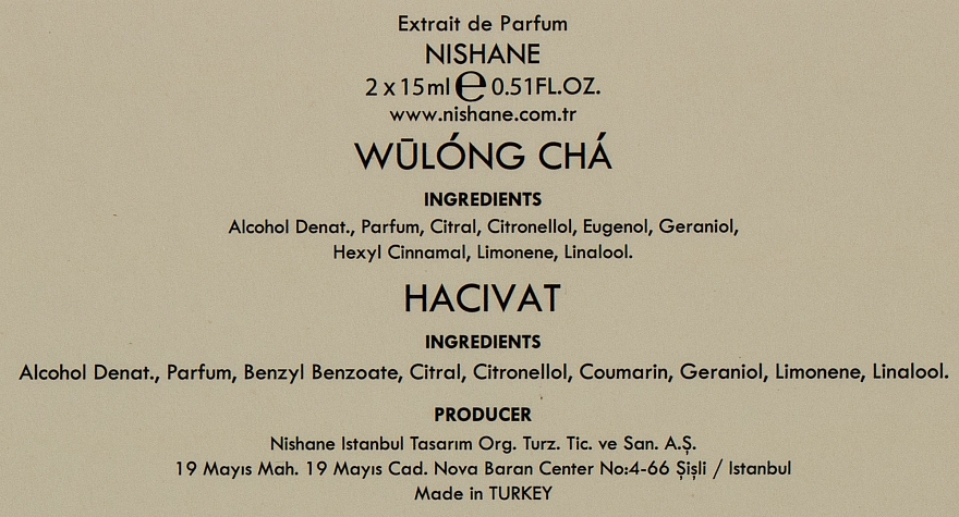Nishane Hacivat & Wulong Cha - Набір (parfum/2*15ml) — фото N3