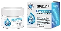 Парфумерія, косметика Нічний крем для обличчя - Absolute Care Clean Beauty 4X Hyaluronic Acid Rejuvenating Night Cream