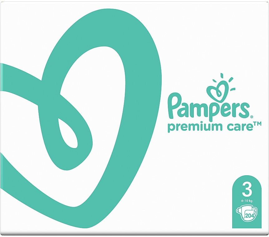 Підгузки Pampers Premium Care Розмір 3 (Midi), 6-10 кг, 204 шт. - Pampers — фото N2