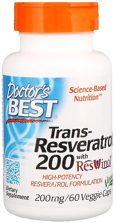 Транс-ресвератрол с экстрактом ResVinol, 200 мг, капсулы - Doctor's Best — фото N1