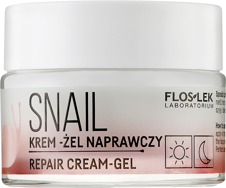 Відновлювальний крем для обличчя з муцином равлика - Floslek Snail Repair Cream-Gel — фото N1