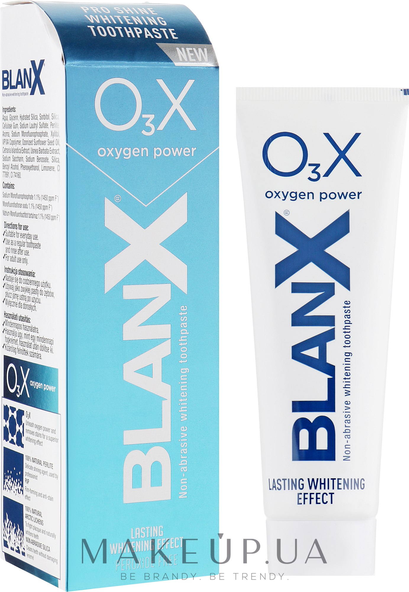 Відбілювальна зубна паста - BlanX O3X Oxygen Power Pro Shine Whitening Toothpaste — фото 75ml