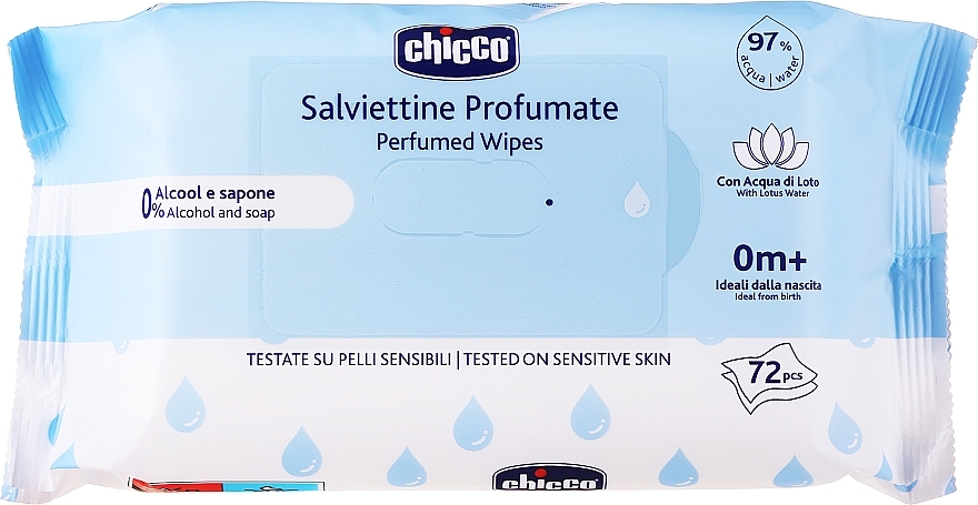 Ароматизированные влажные салфетки, 72 шт. - Chicco Perfumed Baby Wipes — фото N1