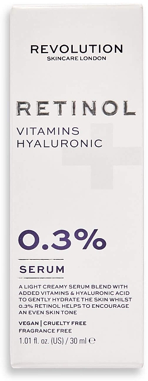 Сироватка для обличчя з ретинолом - Revolution Skincare 0.3% Retinol with Vitamins & Hyaluronic Acid Serum — фото N3
