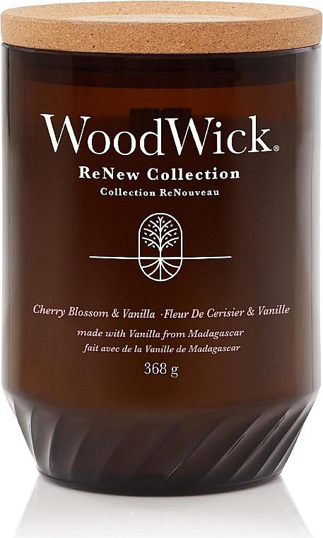 Ароматическая свеча в стакане - Woodwick ReNew Collection Cherry Blossom & Vanilla Jar Candle — фото N1