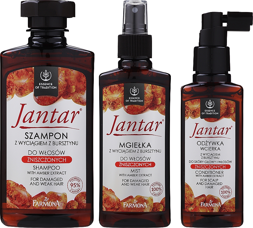 Набір - Farmona Jantar Damaged Week Hair  (shm/330ml + cond/100ml + mist/200ml) — фото N2