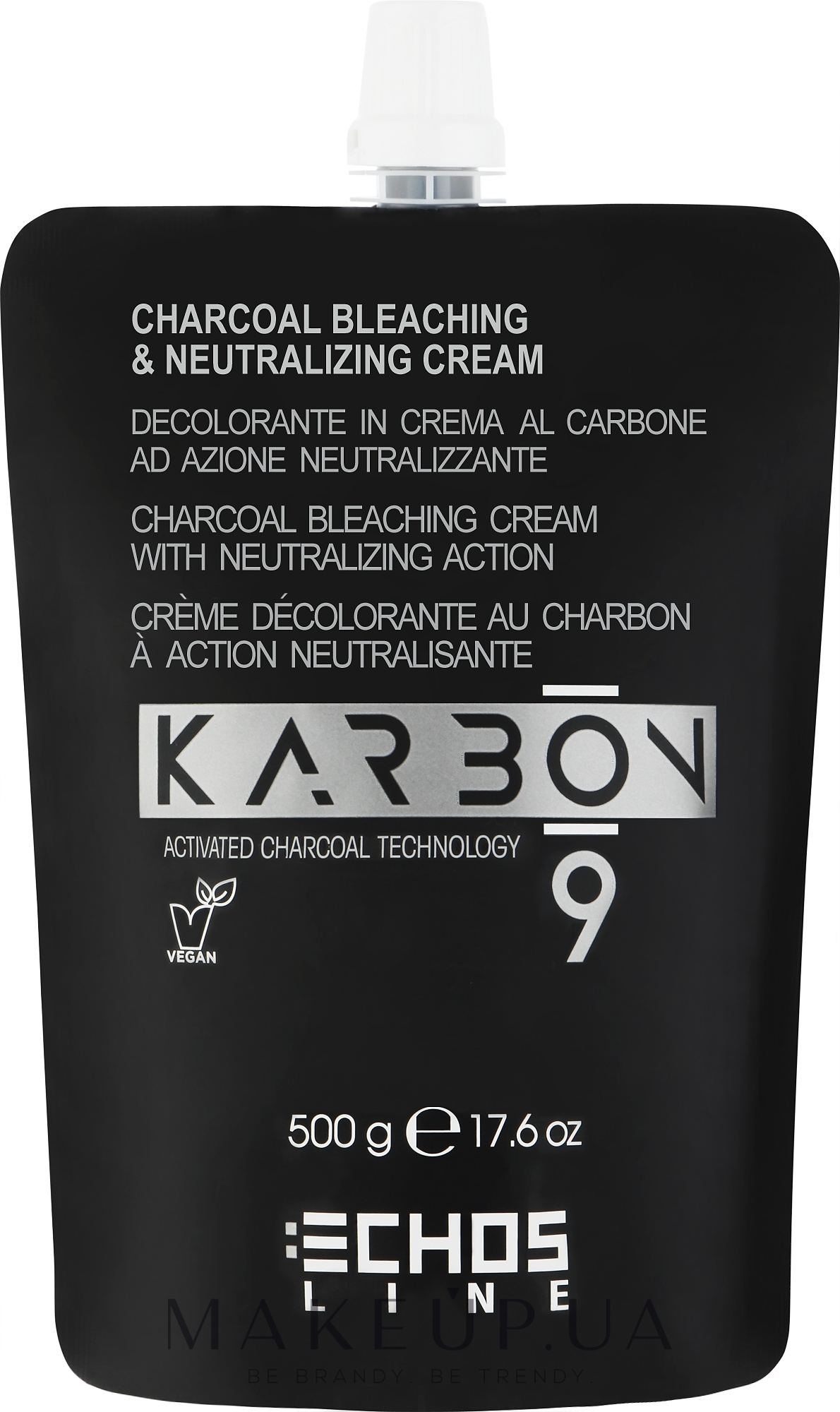 Осветляющий крем для волос с нейтрализатором - Echosline Karbon 9 Charcoal Bleaching & Neutralizing Cream — фото 500g
