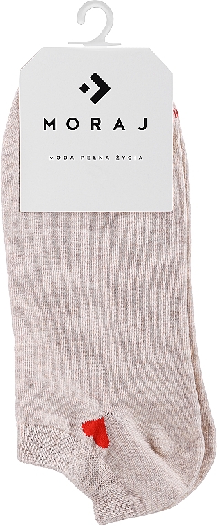 Подарочные носки "Валентинки" с сердечком, 1 пара, бежевые - Moraj — фото N1