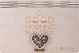 Духи, Парфюмерия, косметика Подарочный набор (светло-розовый чехол) - Lash Brow Good Morning Beautiful (roller/1pcs + guasha/1pcs + oil/essence/11ml + box)
