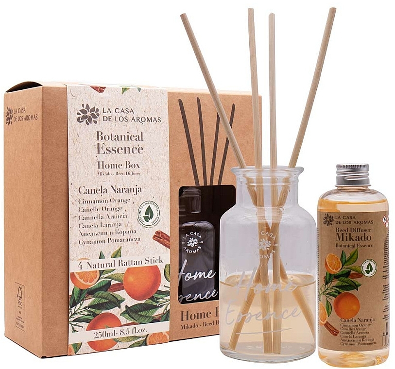 Набор "Корица и апельсин" - La Casa De Los Aromas Reed Diffuser XL Botanical Home Box Cinnamon & Orange — фото N1