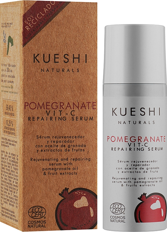 Восстанавливающая сыворотка для лица с экстрактом граната и витамином C - Kueshi Naturals Pomegranate Vit-C Repairing Serum — фото N2