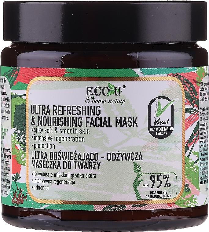 Ультраосвіжальна і живильна маска для обличчя - Eco U Choose Nature Ultra Refreshing&Nourishing Face Mask — фото N2