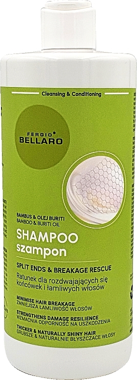 Шампунь для посічених кінчиків і ламкого волосся з бамбуком і маслом буріті - Fergio Bellaro Shampoo Slipt Ends & Breakage Rescue — фото N1
