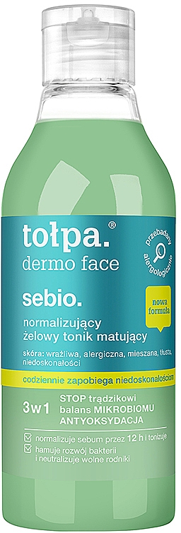 Тонік гелевий для обличчя, матувальний - Tolpa Dermo Face Sebio — фото N1