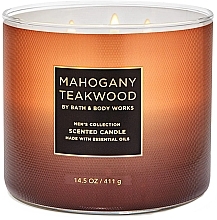 Парфумерія, косметика Аромасвічка 3-ґнотова - Bath and Body Works Mahogany Teakwood Scented Candle