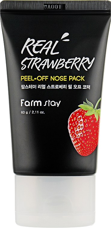Маска-пленка для носа с экстрактом клубники - Farmstay Real Strawberry Peel-Off Nose Pack — фото N1