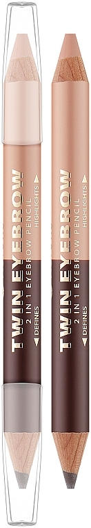 Двосторонній олівець для брів - Florelle Twin Eyebrow Pencil — фото N1