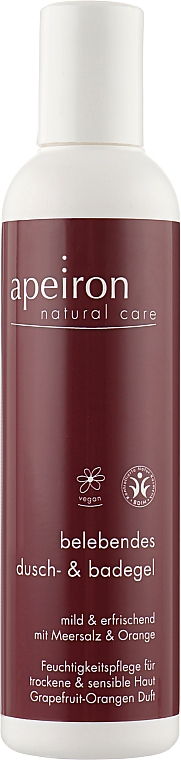 Гель-піна для душу та ванни - Apeiron Invigorating Shower&Bath Gel — фото N1