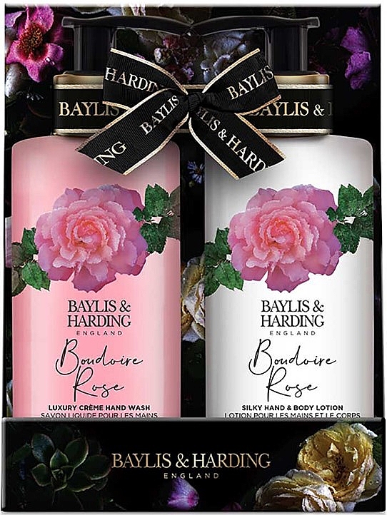 Набор - Baylis & Harding Boudoire Rose (b/lot/300ml + h/wash/300ml) — фото N1