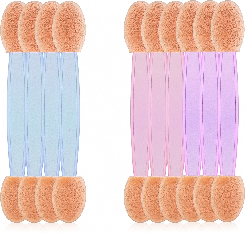 Аплікатори для тіней, двосторонні, SA-04, 6,5 см., 10 шт., різнокольорові - Silver Style — фото N1