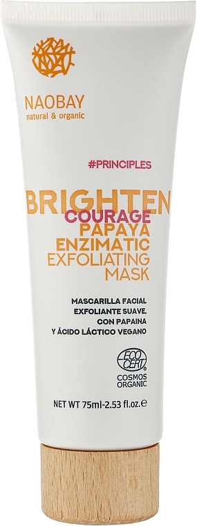 Відлущувальна та освітлювальна маска для обличчя - Naobay Principles Brighten Courage Papaya Enzimatic Exfoliant Mask — фото N1