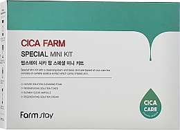 Духи, Парфюмерия, косметика Набор миниатюр с центеллой азиатской - Farmstay Cica Farm Special Mini Kit (cl/foam/30ml + ton/30ml + cr/20ml + ser/13ml)