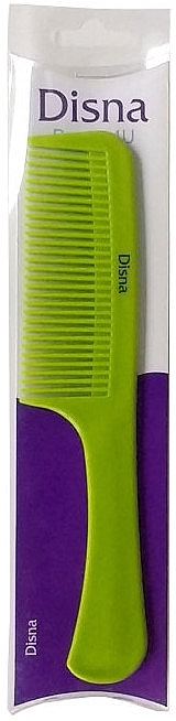 Гребень для волос, 22.5 см, с закругленной ручкой, салатовый - Disna Beauty4U — фото N2