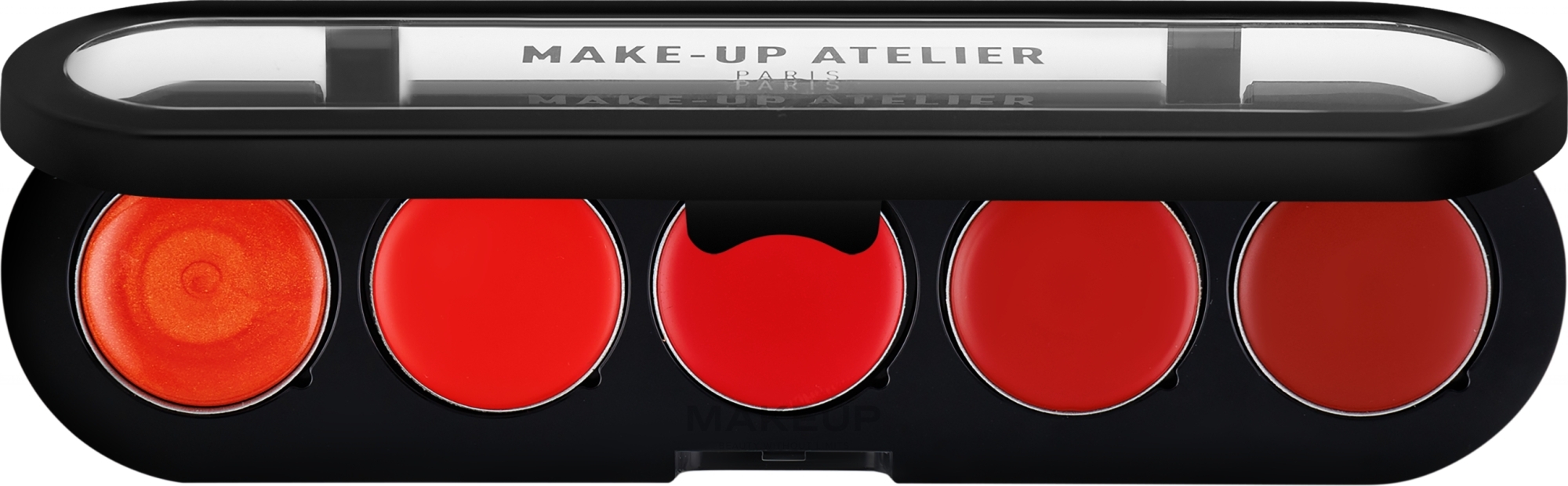 Палітра блисків і помад 5 кольорів - Make-Up Atelier Paris Lipsticks Palette — фото PAL09 - Красная