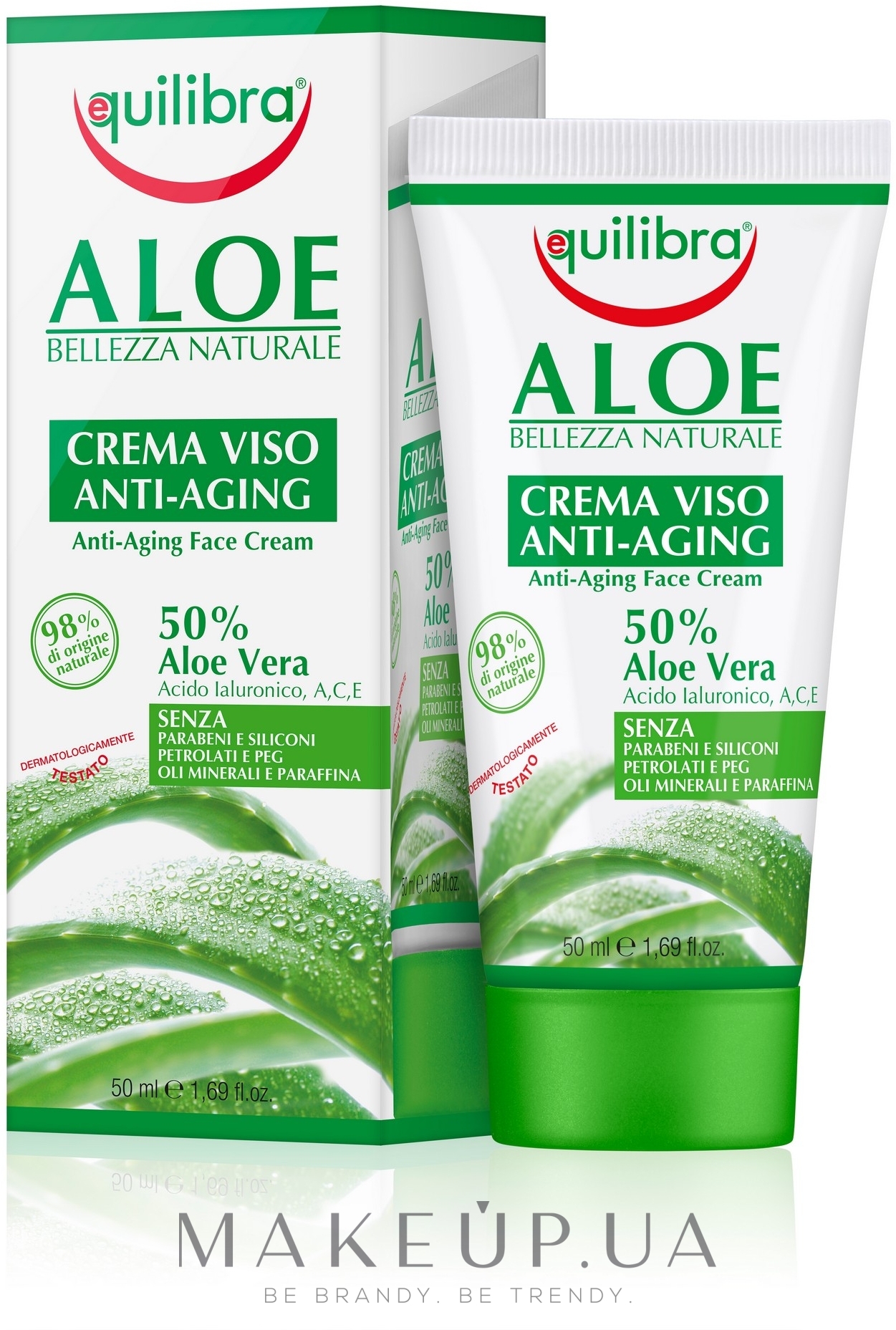 Крем для лица антивозрастной - Equilibra Aloe Line Anti-Age Face Cream — фото 50ml