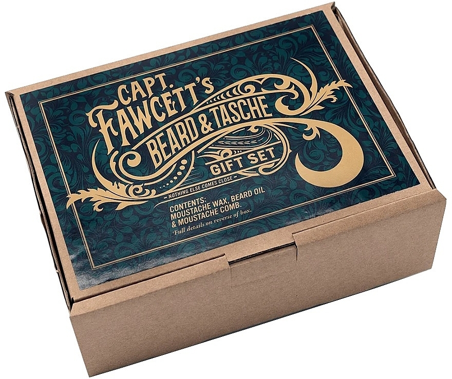 Набор - Captain Fawcett Beard & Tache Gift Set (oil/10ml + wax/15ml + comb/1pcs) — фото N3