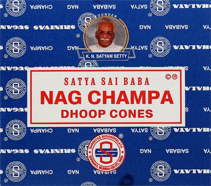 Пахощі конуси "Наг Чампа" - Satya Nag Champa Dhoop Cones