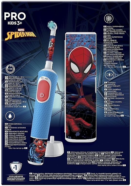 Набір - Oral-B Pro Kids Spider-Man (tooth/brush/1pcs + case) — фото N3