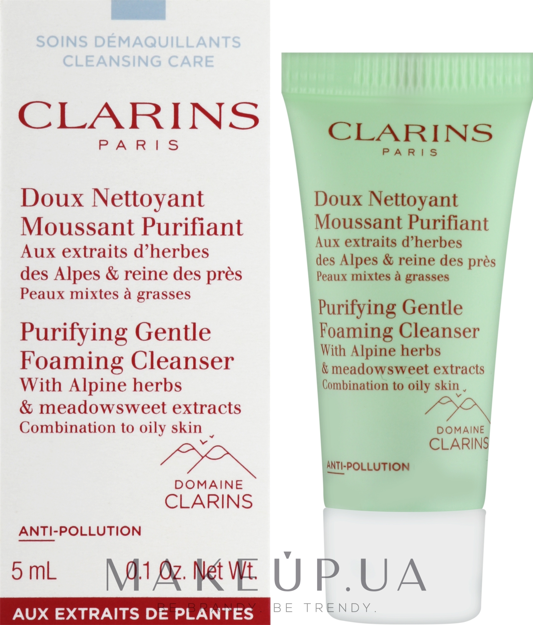Очищувальний пінний крем з альпійськими травами - Clarins Purifying Gentle Foaming Cleanser With Alpine Herbs — фото 5ml
