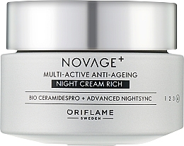 Насичений мультиактивний нічний крем для обличчя - Oriflame Novage+ Multi-Active Anti-Ageing Night Cream Rich — фото N1