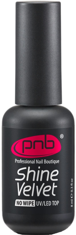 Матовый лак-закрепитель с микрошимером без липкого слоя - PNB UV/LED Top Shine Velvet No wipe — фото N1