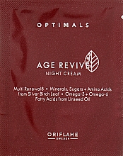 Парфумерія, косметика Антивіковий нічний крем - Oriflame Optimals Age Revive Cream (пробник)