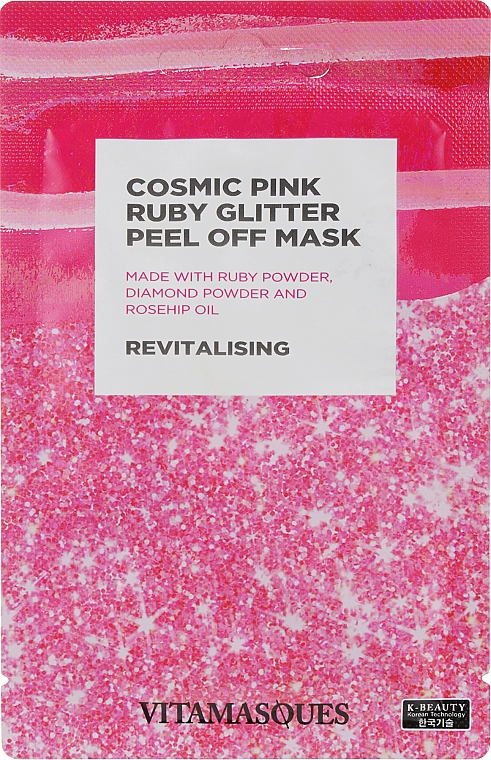 Пілінг-маска для обличчя "Космічний рожево-рубіновий" - Vitamasques Cosmic Pink Ruby Glitter Peel Off Mask — фото N1