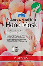 Парфумерія, косметика Маска-рукавички для рук зволожувальна та живильна на основі персика - Purederm Moisture & Nourishing Hand Mask