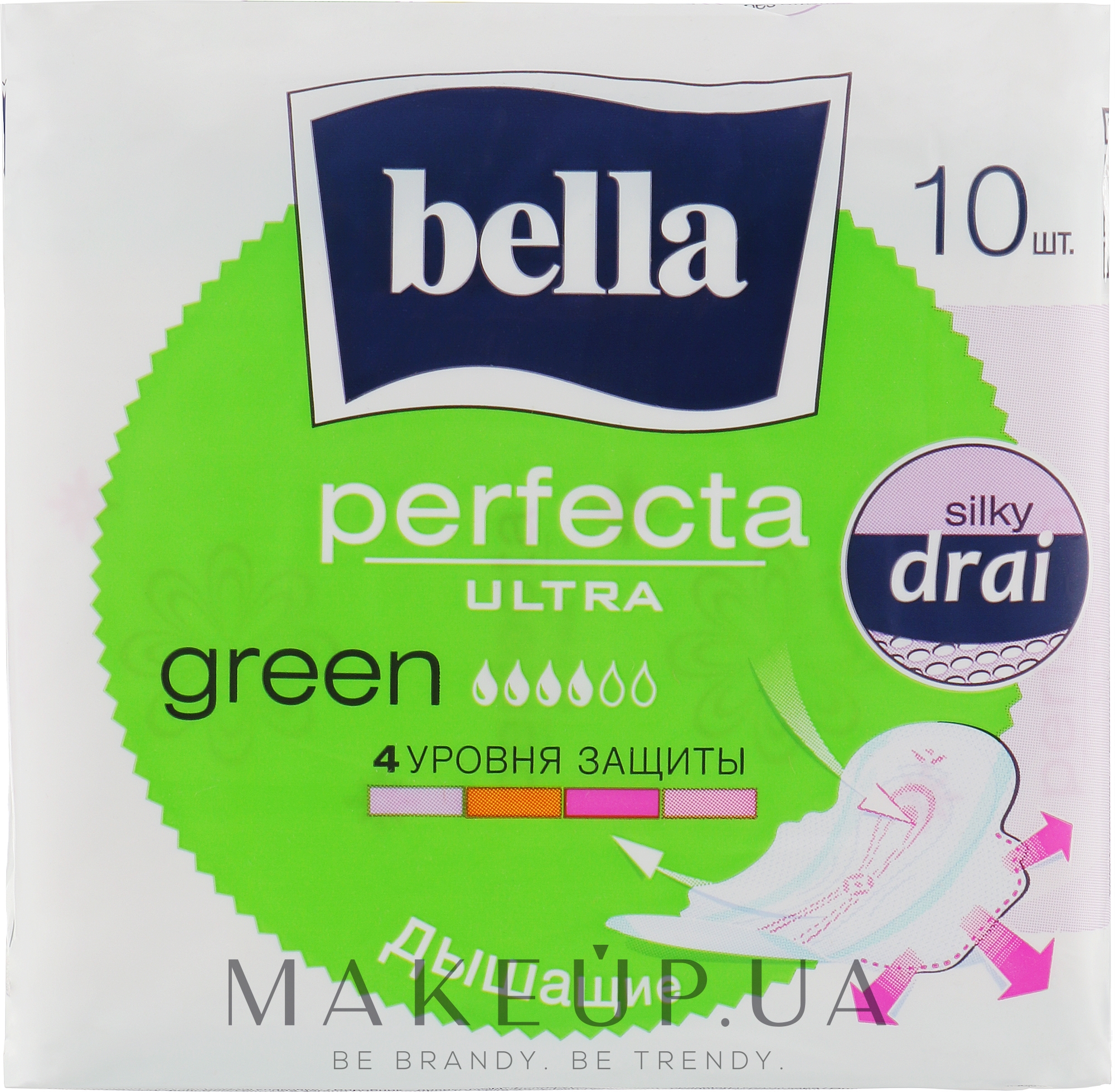Прокладки Perfecta Green Drai Ultra, 10шт - Bella — фото 10шт