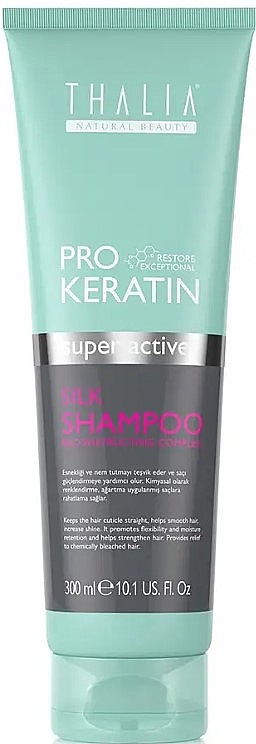 Шампунь для реструктуризації волосся з кератином та шовком - Thalia Pro Keratin Silk Shampoo — фото N1