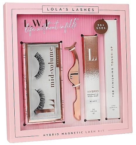 Набор - Lola's Lashes Into U Hybrid Magnetic Eyelash Kit (eyeliner/3ml + remover/2.5ml + eyelashes/2pcs + applicator) — фото N1